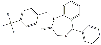 5-phenyl-1-[4-(trifluoromethyl)benzyl]-1,3-dihydro-2H-1,4-benzodiazepin-2-one Struktur