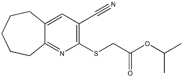 isopropyl 2-[(3-cyano-6,7,8,9-tetrahydro-5H-cyclohepta[b]pyridin-2-yl)sulfanyl]acetate Struktur