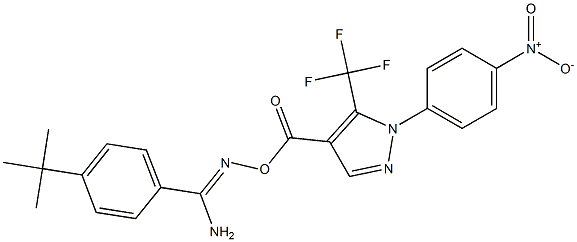 O1-{[1-(4-nitrophenyl)-5-(trifluoromethyl)-1H-pyrazol-4-yl]carbonyl}-4-(tert-butyl)benzene-1-carbohydroximamide Struktur