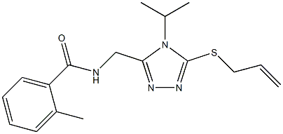 N-{[5-(allylsulfanyl)-4-isopropyl-4H-1,2,4-triazol-3-yl]methyl}-2-methylbenzenecarboxamide Struktur