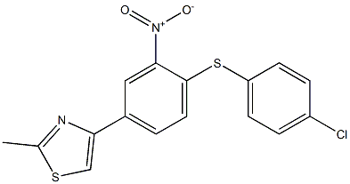 4-{4-[(4-chlorophenyl)thio]-3-nitrophenyl}-2-methyl-1,3-thiazole Struktur