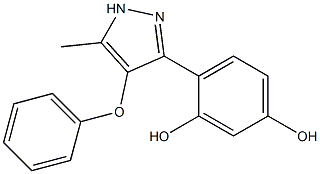 4-(5-methyl-4-phenoxy-1H-pyrazol-3-yl)benzene-1,3-diol Struktur