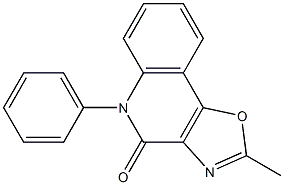 2-methyl-5-phenyl-4,5-dihydro[1,3]oxazolo[4,5-c]quinolin-4-one Struktur