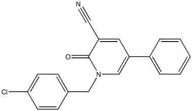 1-(4-chlorobenzyl)-2-oxo-5-phenyl-1,2-dihydro-3-pyridinecarbonitrile Struktur