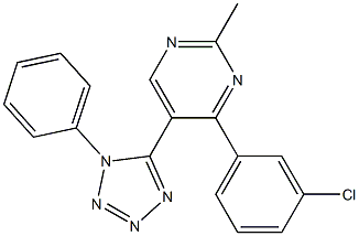 4-(3-chlorophenyl)-2-methyl-5-(1-phenyl-1H-1,2,3,4-tetraazol-5-yl)pyrimidine Struktur