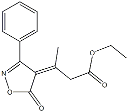 ethyl 3-(5-oxo-3-phenyl-4,5-dihydroisoxazol-4-yliden)butanoate Struktur