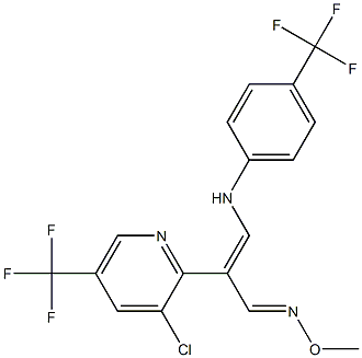 2-[3-chloro-5-(trifluoromethyl)-2-pyridinyl]-3-[4-(trifluoromethyl)anilino]acrylaldehyde O-methyloxime Struktur