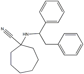 1-[(1,2-diphenylethyl)amino]cycloheptane-1-carbonitrile Struktur