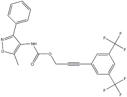 3-[3,5-di(trifluoromethyl)phenyl]prop-2-ynyl N-(5-methyl-3-phenylisoxazol-4 -yl)carbamate Struktur