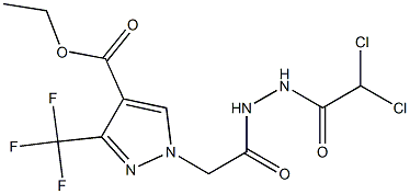 ethyl 1-{2-[2-(2,2-dichloroacetyl)hydrazino]-2-oxoethyl}-3-(trifluoromethyl)-1H-pyrazole-4-carboxylate Struktur