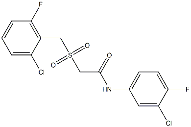 N1-(3-chloro-4-fluorophenyl)-2-[(2-chloro-6-fluorobenzyl)sulfonyl]acetamide Struktur