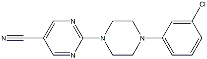 2-[4-(3-chlorophenyl)piperazino]-5-pyrimidinecarbonitrile Struktur