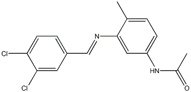 N1-{3-[(3,4-dichlorobenzylidene)amino]-4-methylphenyl}acetamide Struktur