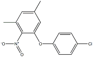 1-(4-chlorophenoxy)-3,5-dimethyl-2-nitrobenzene Struktur