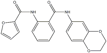 N2-{2-[(2,3-dihydro-1,4-benzodioxin-6-ylamino)carbonyl]phenyl}-2-furamide Struktur