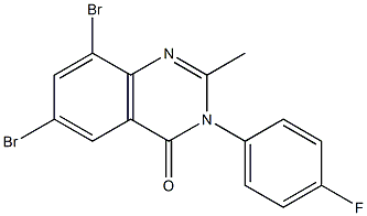 6,8-dibromo-3-(4-fluorophenyl)-2-methyl-3,4-dihydroquinazolin-4-one Struktur