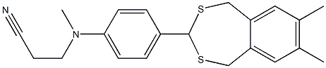 3-[4-(7,8-dimethyl-1,5-dihydro-2,4-benzodithiepin-3-yl)(methyl)anilino]propanenitrile Struktur