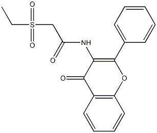 N1-(4-oxo-2-phenyl-4H-chromen-3-yl)-2-(ethylsulfonyl)acetamide Struktur