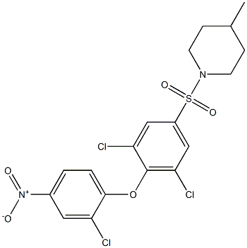 1-{[3,5-dichloro-4-(2-chloro-4-nitrophenoxy)phenyl]sulfonyl}-4-methylpiperidine Struktur