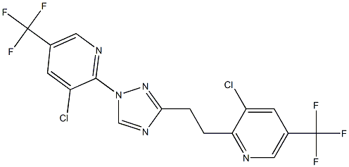 3-chloro-2-(2-{1-[3-chloro-5-(trifluoromethyl)-2-pyridinyl]-1H-1,2,4-triazol-3-yl}ethyl)-5-(trifluoromethyl)pyridine Struktur