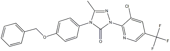 4-[4-(benzyloxy)phenyl]-2-[3-chloro-5-(trifluoromethyl)-2-pyridinyl]-5-methyl-2,4-dihydro-3H-1,2,4-triazol-3-one Struktur