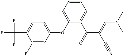 (E)-3-(dimethylamino)-2-{2-[3-fluoro-4-(trifluoromethyl)phenoxy]benzoyl}-2-propenenitrile Struktur