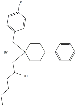 1-(4-bromobenzyl)-1-(2-hydroxyhexyl)-4-phenylpiperidinium bromide Struktur