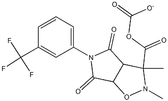 dimethyl 4,6-dioxo-5-[3-(trifluoromethyl)phenyl]tetrahydro-2H-pyrrolo[3,4-d]isoxazole-3,3(3aH)-dicarboxylate Struktur