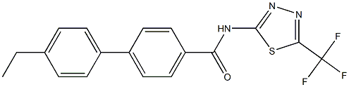 4'-ethyl-N-[5-(trifluoromethyl)-1,3,4-thiadiazol-2-yl][1,1'-biphenyl]-4-carboxamide Struktur