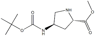 methyl (2S,4R)-4-[(tert-butoxycarbonyl)amino]pyrrolidine-2-carboxylate Struktur