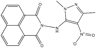 2-[(1,3-dimethyl-4-nitro-1H-pyrazol-5-yl)amino]-2,3-dihydro-1H-benzo[de]isoquinoline-1,3-dione Struktur