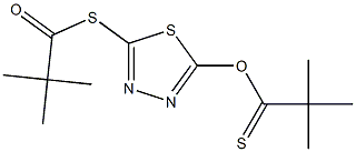 5-[(2,2-dimethylpropanoyl)thio]-1,3,4-thiadiazol-2-yl 2,2-dimethylpropaneth ioate Struktur