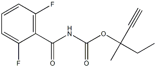 1-ethyl-1-methylprop-2-ynyl N-(2,6-difluorobenzoyl)carbamate Struktur