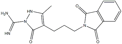 4-[3-(1,3-dioxo-1,3-dihydro-2H-isoindol-2-yl)propyl]-3-methyl-5-oxo-2,5-dihydro-1H-pyrazole-1-carboximidamide Struktur