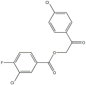 2-(4-chlorophenyl)-2-oxoethyl 3-chloro-4-fluorobenzoate Struktur