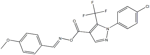 1-(4-chlorophenyl)-4-[({[(4-methoxyphenyl)methylene]amino}oxy)carbonyl]-5-(trifluoromethyl)-1H-pyrazole Struktur