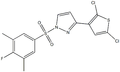 3-(2,5-dichloro-3-thienyl)-1-[(4-fluoro-3,5-dimethylphenyl)sulfonyl]-1H-pyrazole Struktur