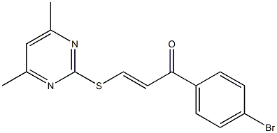 1-(4-bromophenyl)-3-[(4,6-dimethylpyrimidin-2-yl)thio]prop-2-en-1-one Struktur