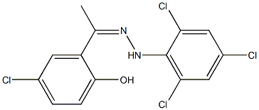 1-(5-chloro-2-hydroxyphenyl)ethan-1-one 1-(2,4,6-trichlorophenyl)hydrazone Struktur