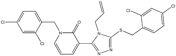 3-{4-allyl-5-[(2,4-dichlorobenzyl)sulfanyl]-4H-1,2,4-triazol-3-yl}-1-(2,4-dichlorobenzyl)-2(1H)-pyridinone Struktur