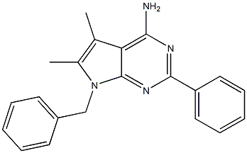 7-benzyl-5,6-dimethyl-2-phenyl-7H-pyrrolo[2,3-d]pyrimidin-4-amine Struktur