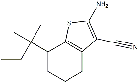 2-amino-7-(tert-pentyl)-4,5,6,7-tetrahydrobenzo[b]thiophene-3-carbonitrile Struktur