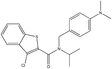 N2-[4-(dimethylamino)benzyl]-N2-isopropyl-3-chlorobenzo[b]thiophene-2-carboxamide Struktur