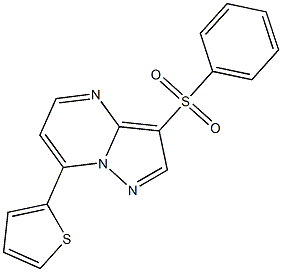 3-(phenylsulfonyl)-7-(2-thienyl)pyrazolo[1,5-a]pyrimidine Struktur