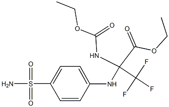 ethyl 2-[4-(aminosulfonyl)anilino]-2-[(ethoxycarbonyl)amino]-3,3,3-trifluoropropanoate Struktur