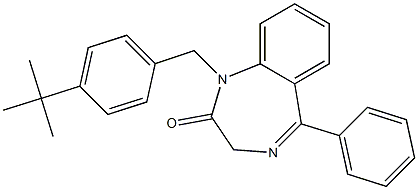 1-[4-(tert-butyl)benzyl]-5-phenyl-1,3-dihydro-2H-1,4-benzodiazepin-2-one Struktur