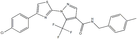 1-[4-(4-chlorophenyl)-1,3-thiazol-2-yl]-N-(4-methylbenzyl)-5-(trifluoromethyl)-1H-pyrazole-4-carboxamide Struktur