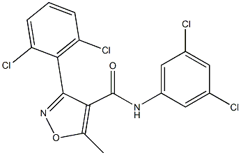 3-(2,6-dichlorophenyl)-N-(3,5-dichlorophenyl)-5-methyl-4-isoxazolecarboxamide Struktur