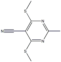 2-methyl-4,6-di(methylthio)pyrimidine-5-carbonitrile Struktur