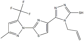 4-allyl-5-{2-[3-methyl-5-(trifluoromethyl)-1H-pyrazol-1-yl]-1,3-thiazol-4-yl}-4H-1,2,4-triazole-3-thiol Struktur